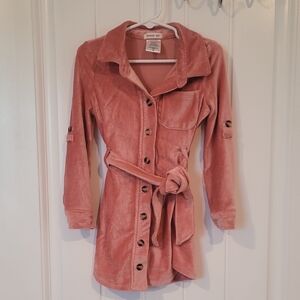 Pink Belted Long Sleeve - Little Girl Dress